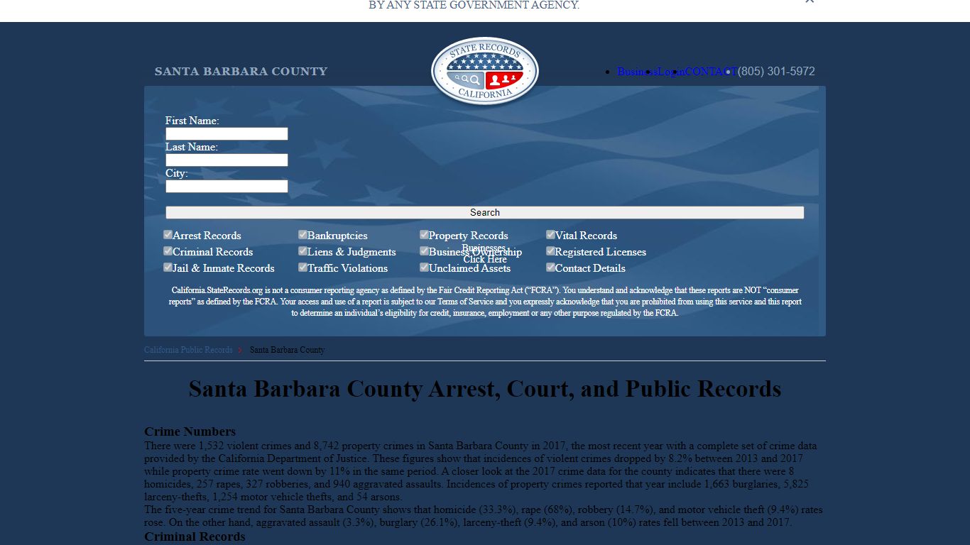 Santa Barbara County Arrest, Court, and Public Records